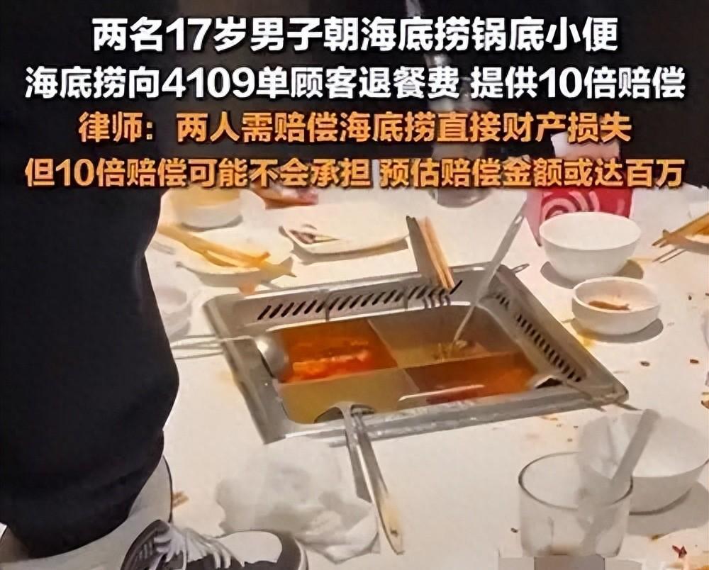 一泡尿220万！17岁熊孩子吃饭撒尿赔哭父母，海底捞损失达千万